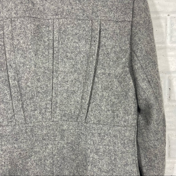 100% VIRGIN WOOL Vintage Grey Academic Style pea coat | Full button up lined - Picture 8 of 9